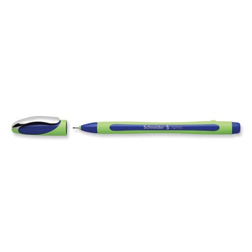 Schneider Xpress Fineliner Porous Point Pen Stick Medium 0.8 Mm Blue Ink Blue/green Barrel 10/box - School Supplies - Schneider®