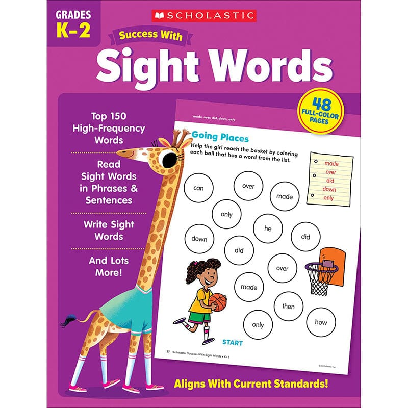 Scholastic Success With Sight Words (Pack of 8) - Sight Words - Scholastic Teaching Resources