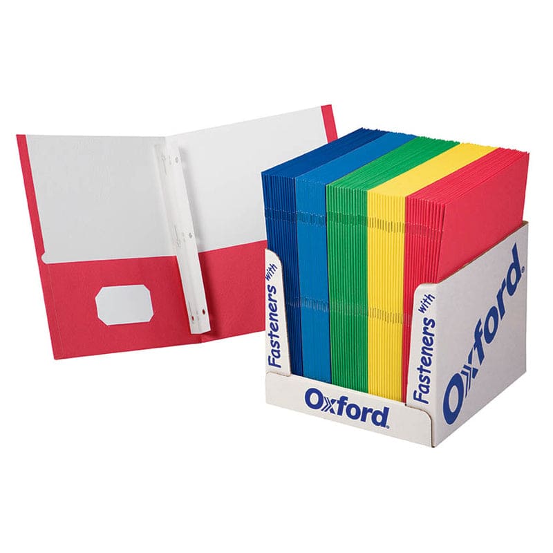 School Grade Twin Pocket Folders With Fasteners 100 Per Box - Folders - Tops Products