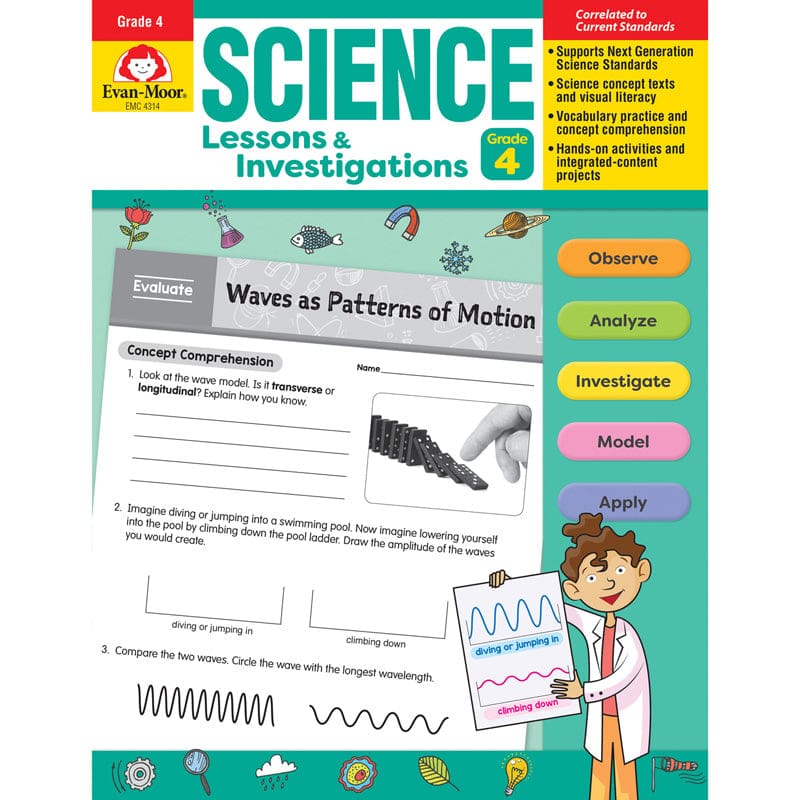 Science Lssns & Investigations Gr 4 - Activity Books & Kits - Evan-moor