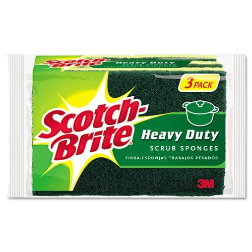 Scotch-Brite Heavy-duty Scrub Sponge 4.5 X 2.7 0.6 Thick Yellow/green 3/pack - Janitorial & Sanitation - Scotch-Brite®