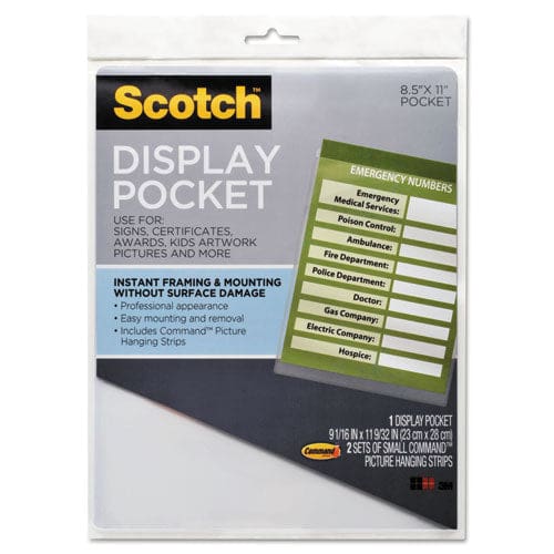 Scotch Display Pocket Removable Interlocking Fasteners Plastic 8.5 X 11 Clear - Office - Scotch™