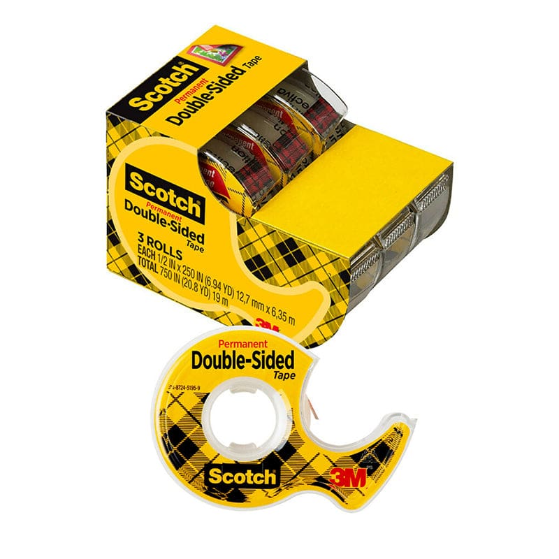 Scotch Double Sided Tape 3 Rolls (Pack of 6) - Tape & Tape Dispensers - 3M Company