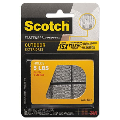 Scotch Outdoor Fasteners 0.88 X 0.88 Clear 6/pack - Office - Scotch™