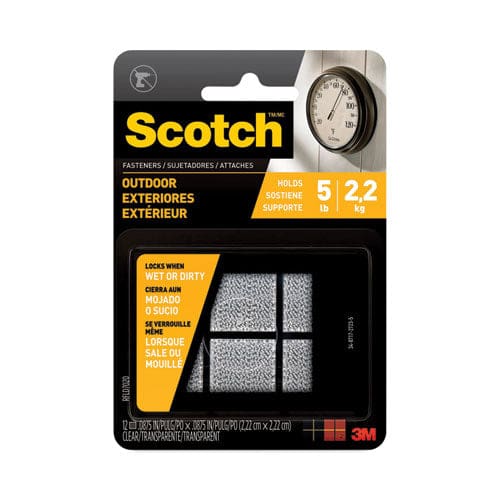 Scotch Outdoor Fasteners 0.88 X 0.88 Clear 6/pack - Office - Scotch™