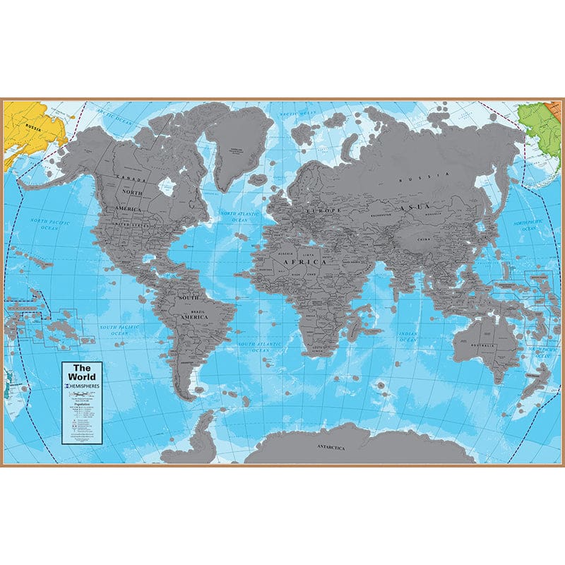 Scratch Off World 24X36In Wall Map - Maps & Map Skills - Round World Products