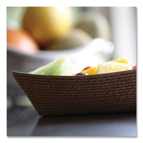 SCT Hearthstone Food Trays 3.44 X 2.06 X 1.26 Brown/white Paper 1,000/carton - Food Service - SCT®