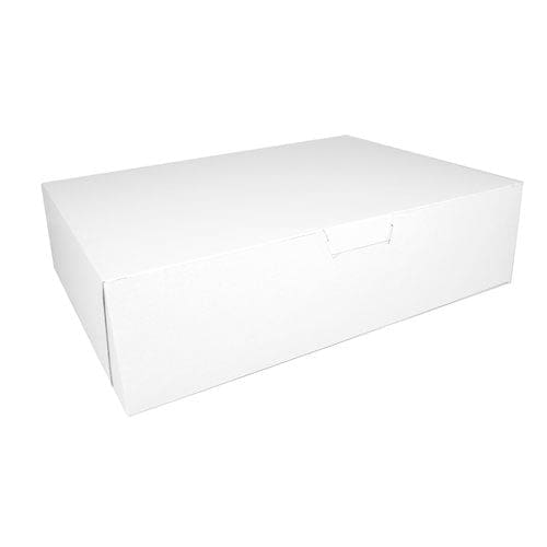 SCT White One-piece Non-window Bakery Boxes 10 X 10 X 5 White/kraft Paper 100/bundle - Food Service - SCT®