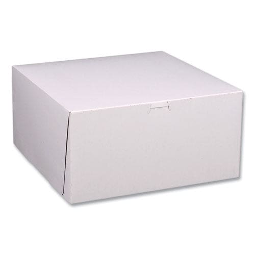 SCT White One-piece Non-window Bakery Boxes 12 X 12 X 6 White/kraft Paper 50/bundle - Food Service - SCT®