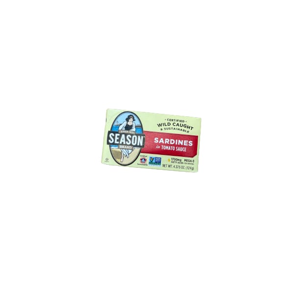 Season Season Brand Sardines In Tomato Sauce Salt Added, 4.375 Oz