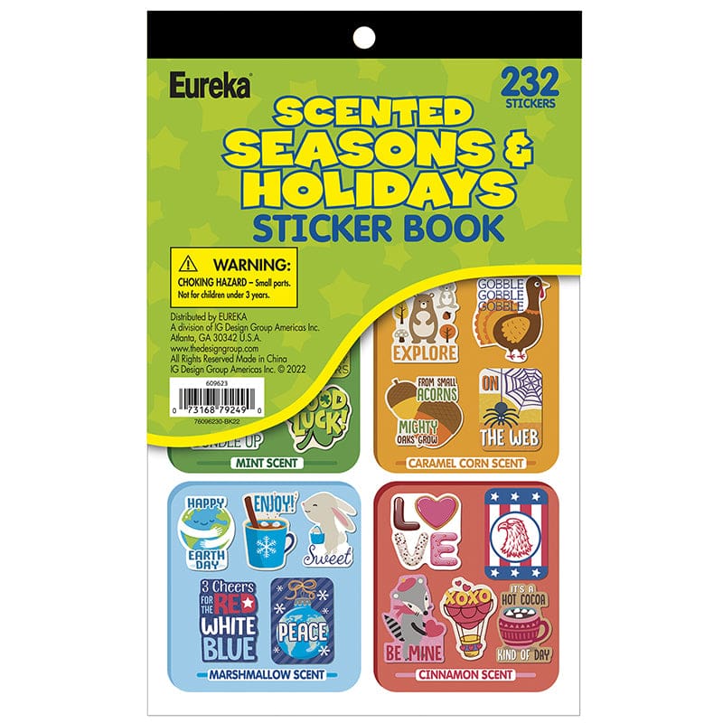 Seasons & Holiday Scent Stickerbook (Pack of 8) - Stickers - Eureka