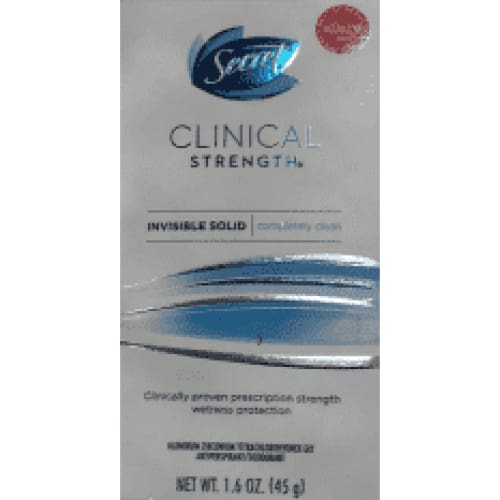 Secret Clinical Strength Antiperspirant/Deodorant, Invisible Solid, Completely Clean - 1.6 oz - ShelHealth.Com