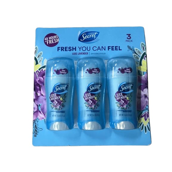 Secret Fresh Invisible Solid Luxe Lavender Antiperspirant and Deodorant, 3 ct./2.6 oz. - ShelHealth.Com