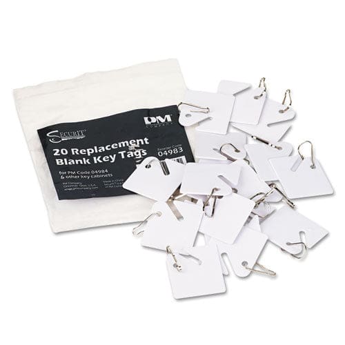 SecurIT Replacement Slotted Key Cabinet Tags 1.63 X 1.5 White 20/pack - Office - SecurIT®