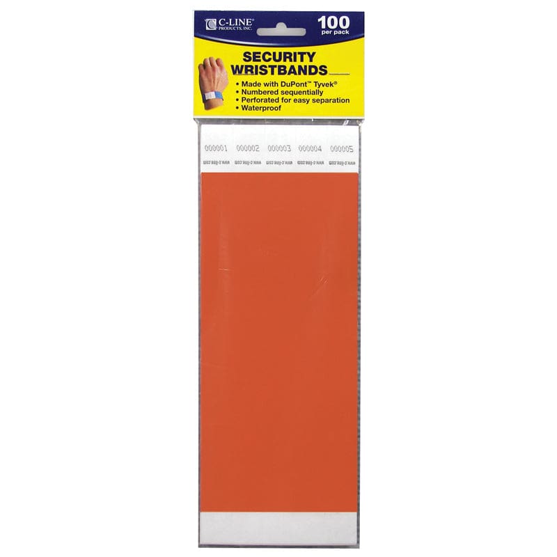 Security Wristbands Orange 100/Pk (Pack of 3) - Accessories - C-Line Products Inc