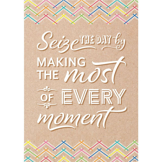 Seize The Day By Inspire U Poster (Pack of 12) - Motivational - Creative Teaching Press