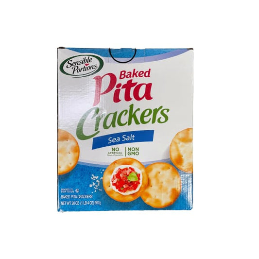 Sensible Portions Baked Pita Crackers Sea Salt 20 oz. - Sensible Portions