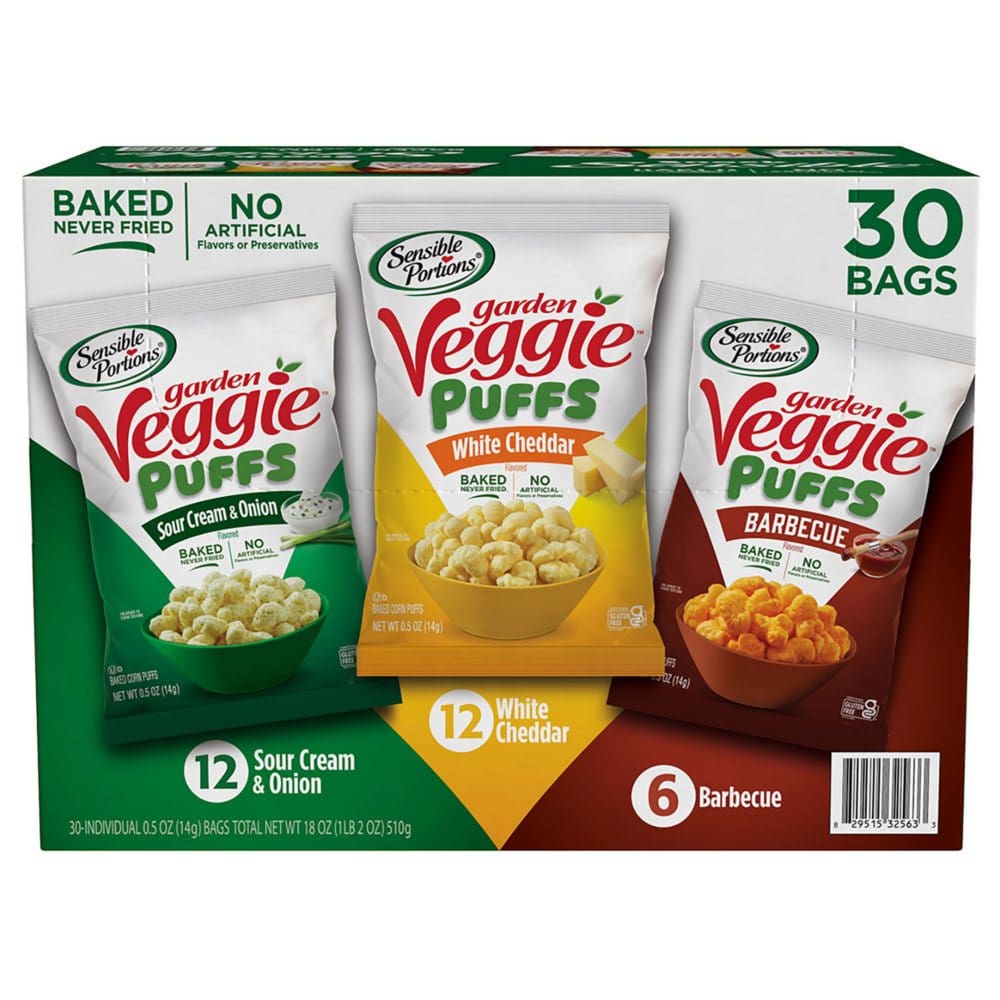 Sensible Portions Garden Veggie Puffs Variety Pack (0.5 oz. 30 pk.) - Chips - Sensible Portions