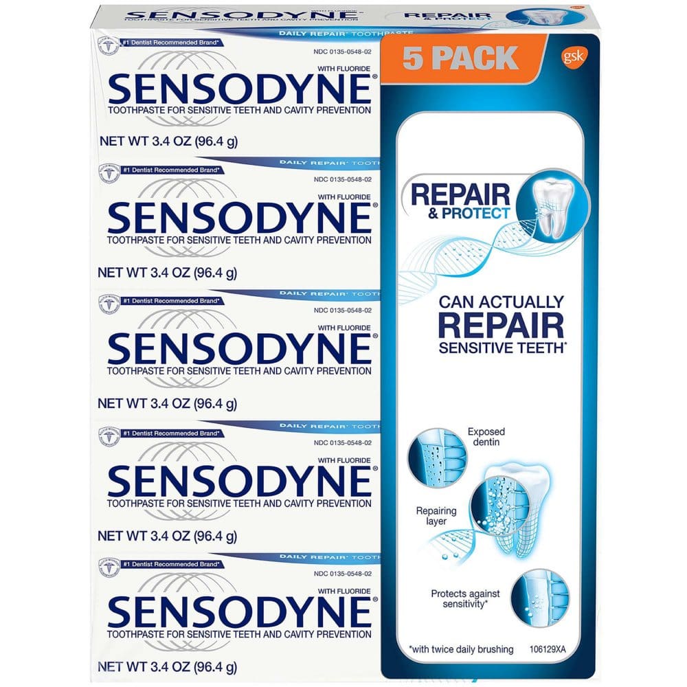 Sensodyne Repair & Protect Toothpaste for Sensitive Teeth (3.4 oz. 5 pk.) - Oral Care - Sensodyne Repair