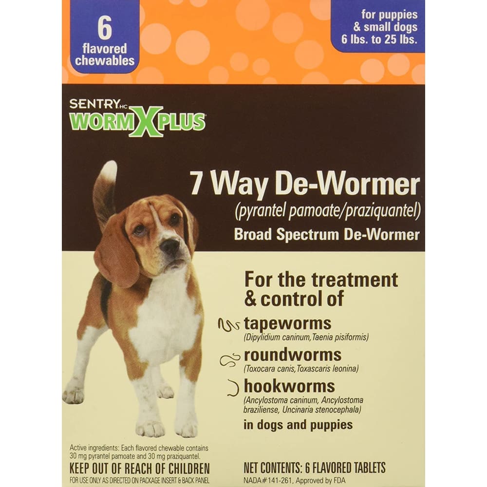 SENTRY Worm X Plus 7 Way De-Wormer for Small Dogs 6 Count - Pet Supplies - SENTRY