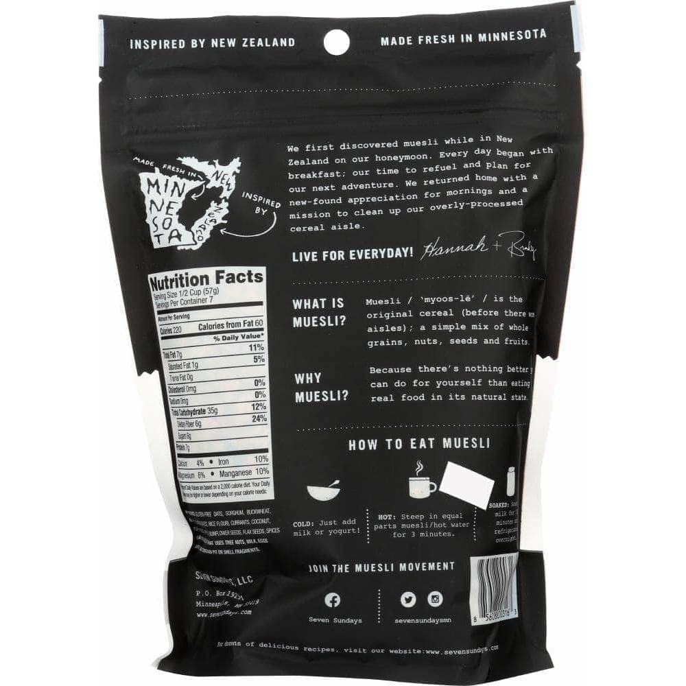 Seven Sundays Seven Sundays Bircher Unsweetened Muesli, 12 oz