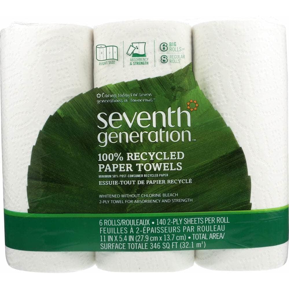 SEVENTH GENERATION SEVENTH GENERATION 100% Recycled Paper Towels 140 2-Ply Sheets, 6 Rolls