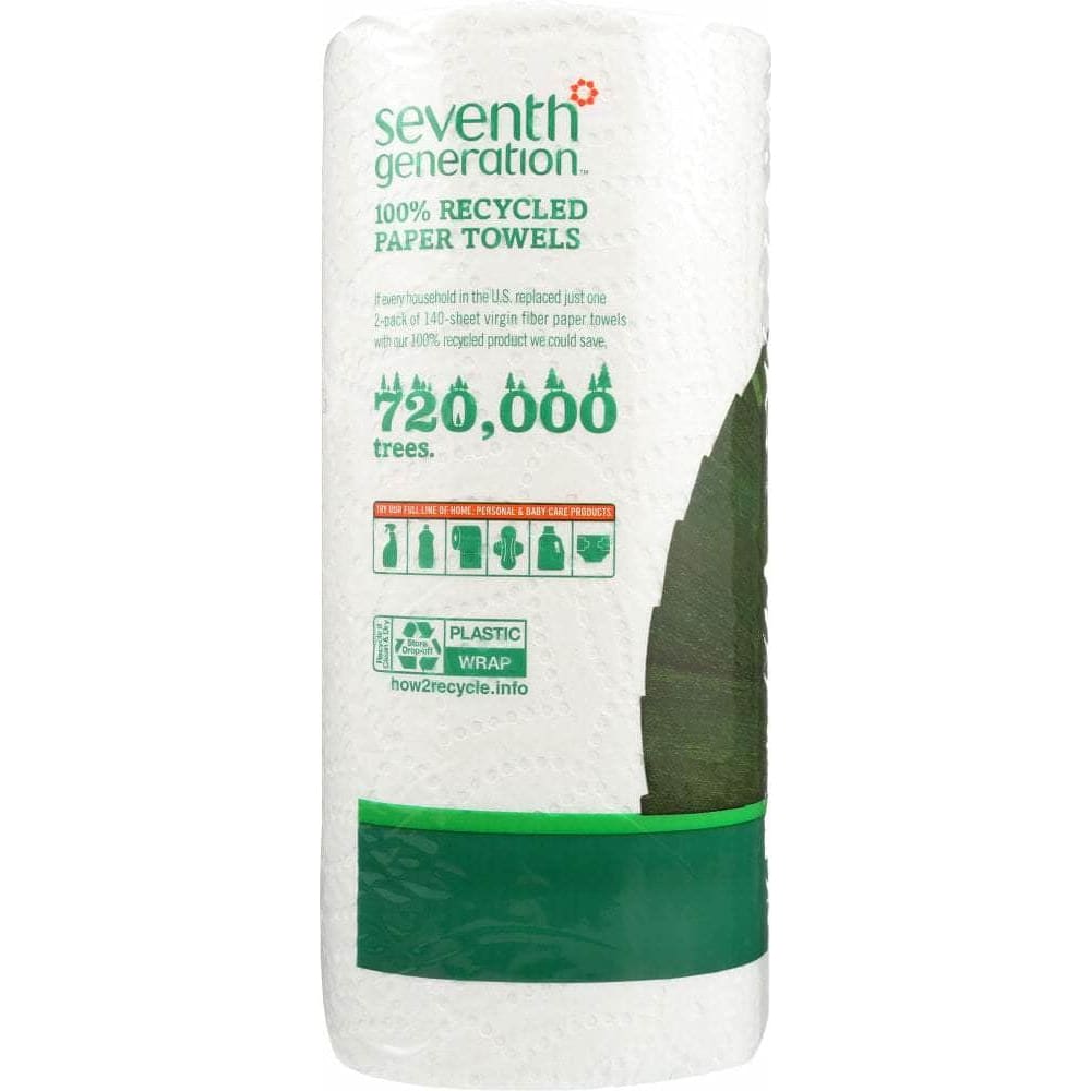 SEVENTH GENERATION Household Products > PAPER TOWELS SEVENTH GENERATION: 100% Recycled Paper Towels 2 Rolls, 1 ea