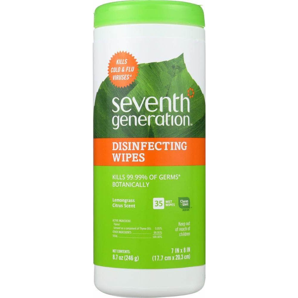 SEVENTH GENERATION Seventh Generation Disinfecting Wipes Lemongrass Citrus Scent, 35 Pc