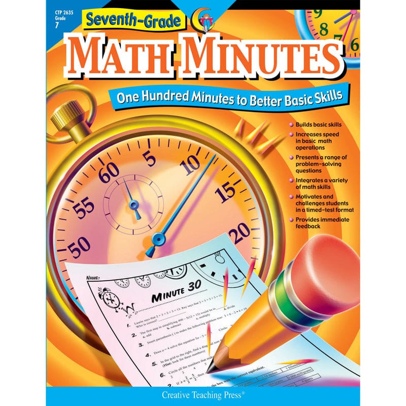 Seventh-Gr Math Minutes (Pack of 2) - Activity Books - Creative Teaching Press