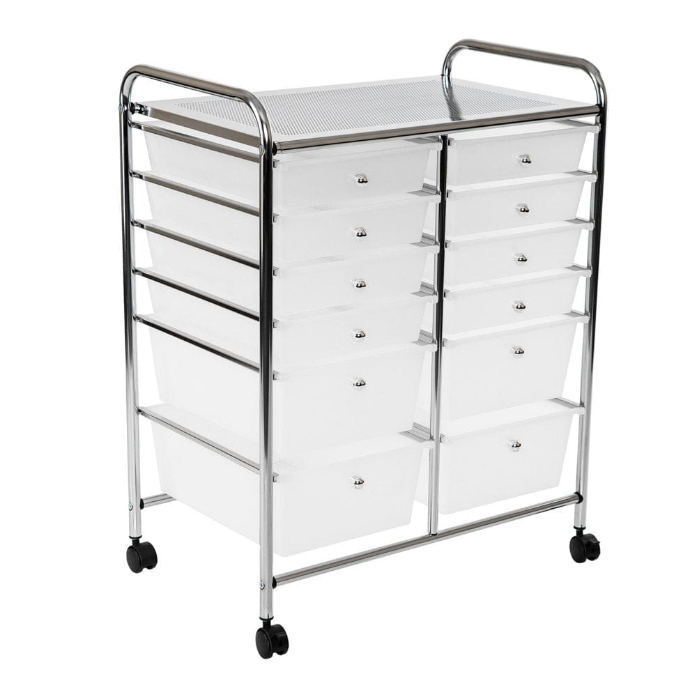 Seville Classics 12-Drawer Rolling Organizer Cart, 25.2" W x 15.2" D x ...