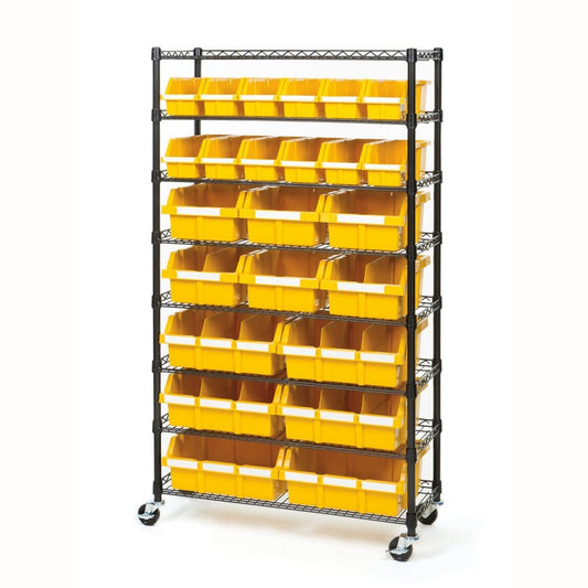 Seville Classics 24-Bin Rack with Wheels - Garage & Tool Organization - Seville Classics