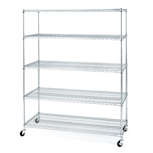 Seville Classics 5-Level Large Chrome Shelving Unit - Garage & Tool Organization - Seville Classics