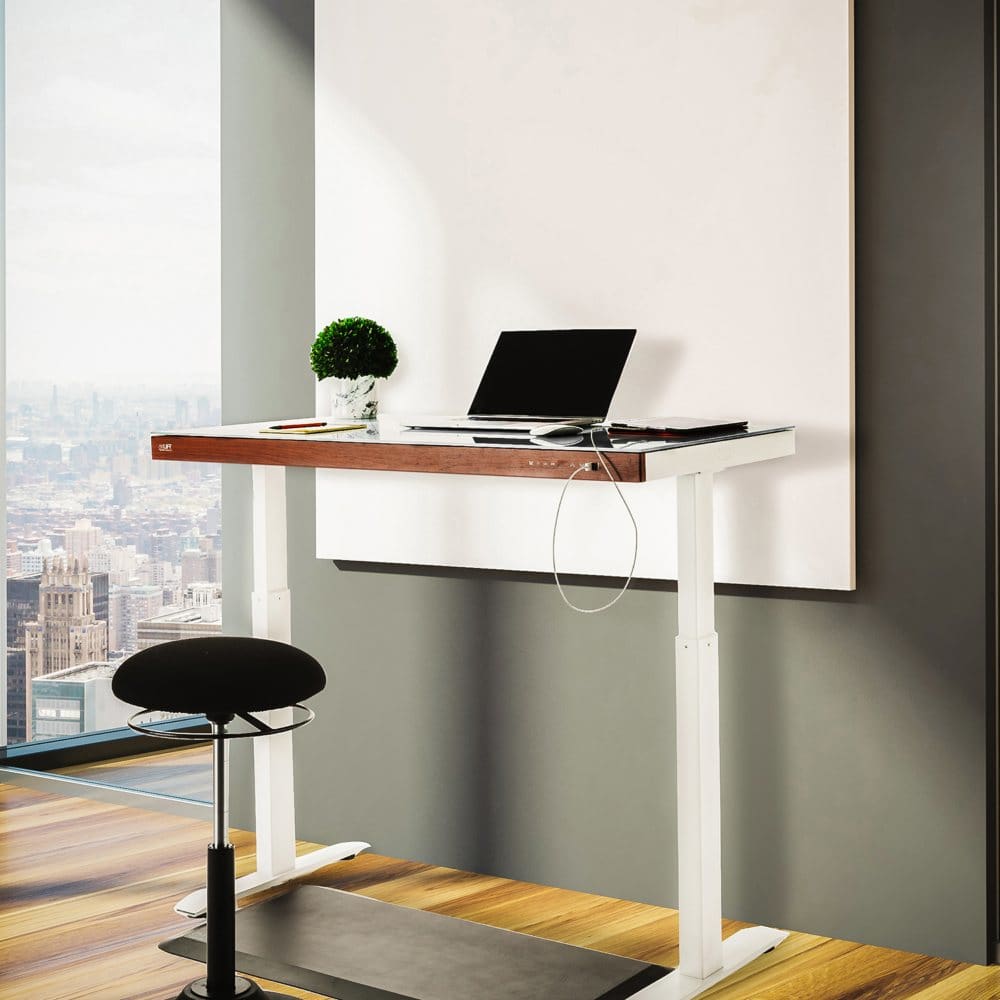 Seville Classics airLIFT 48 Tempered Glass Electric Sit-Stand Desk - Office Desks - Seville Classics