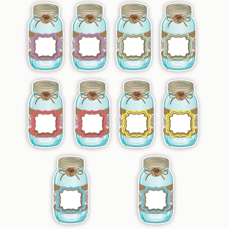 Shabby Chic Mason Jars Accents (Pack of 8) - Accents - Teacher Created Resources