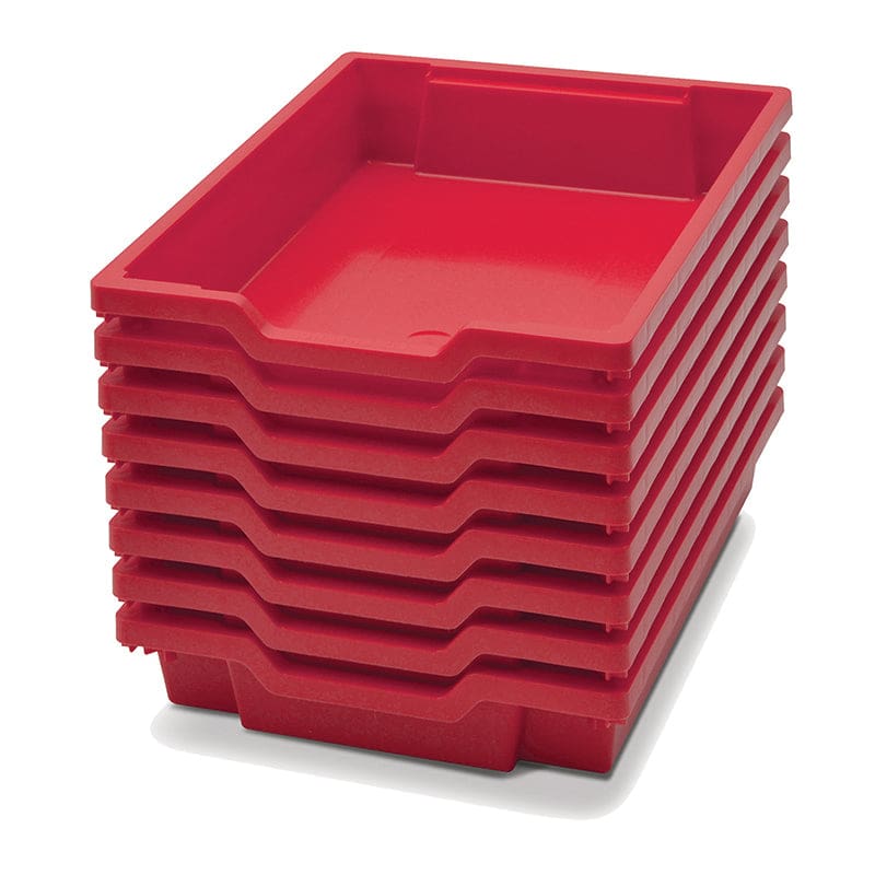 Shallow Tray F1 Flame Red 8/Pk - Storage Containers - Gratnells LLC