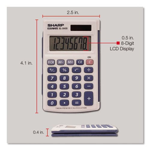 Sharp El-243sb Solar Pocket Calculator 8-digit Lcd - Technology - Sharp®