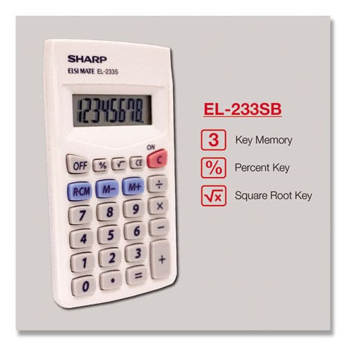 Sharp El233sb Pocket Calculator 8-digit Lcd - Technology - Sharp®