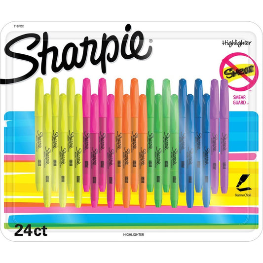 Sharpie Accent Highlighters Assorted Colors 24 Pack - Teacher Bulk Supplies - Sharpie