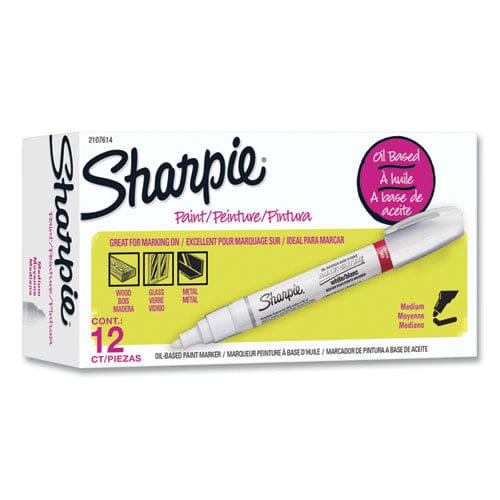 Sharpie Permanent Paint Marker Medium Bullet Tip White Dozen - School Supplies - Sharpie®