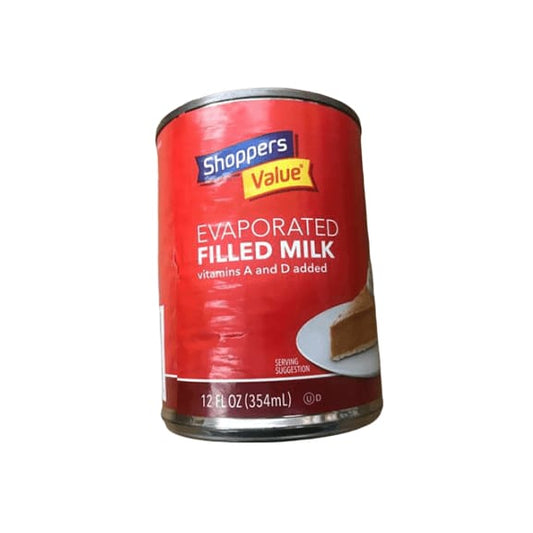 Shoppers Value Evaporated Filled Milk, Vitamins A and D, 12 fl oz - ShelHealth.Com