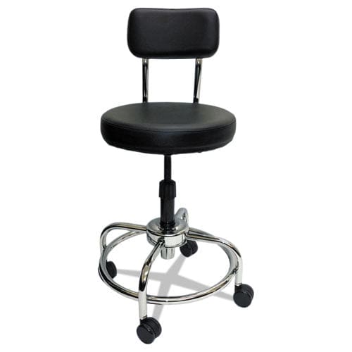 ShopSol Lab And Healthcare Stool Supports Up To 300 Lb 19 To 27 Seat Height Black Seat/back Chrome Base - Furniture - ShopSol™