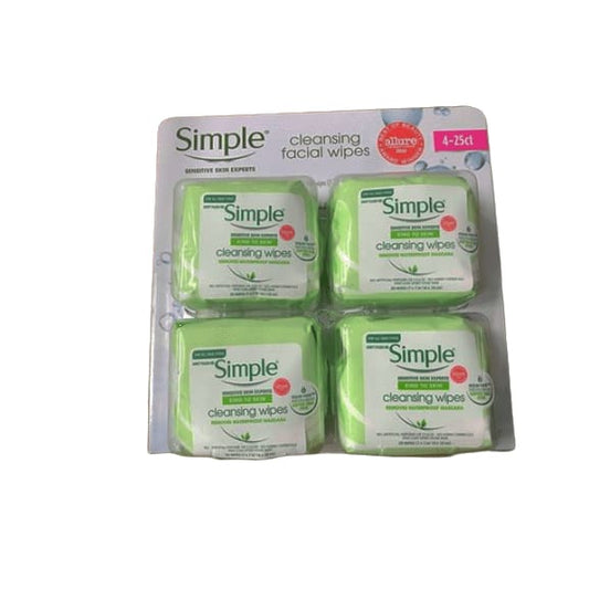 Simple Cleansing Facial Wipes, 4 pk./25 ct. - ShelHealth.Com