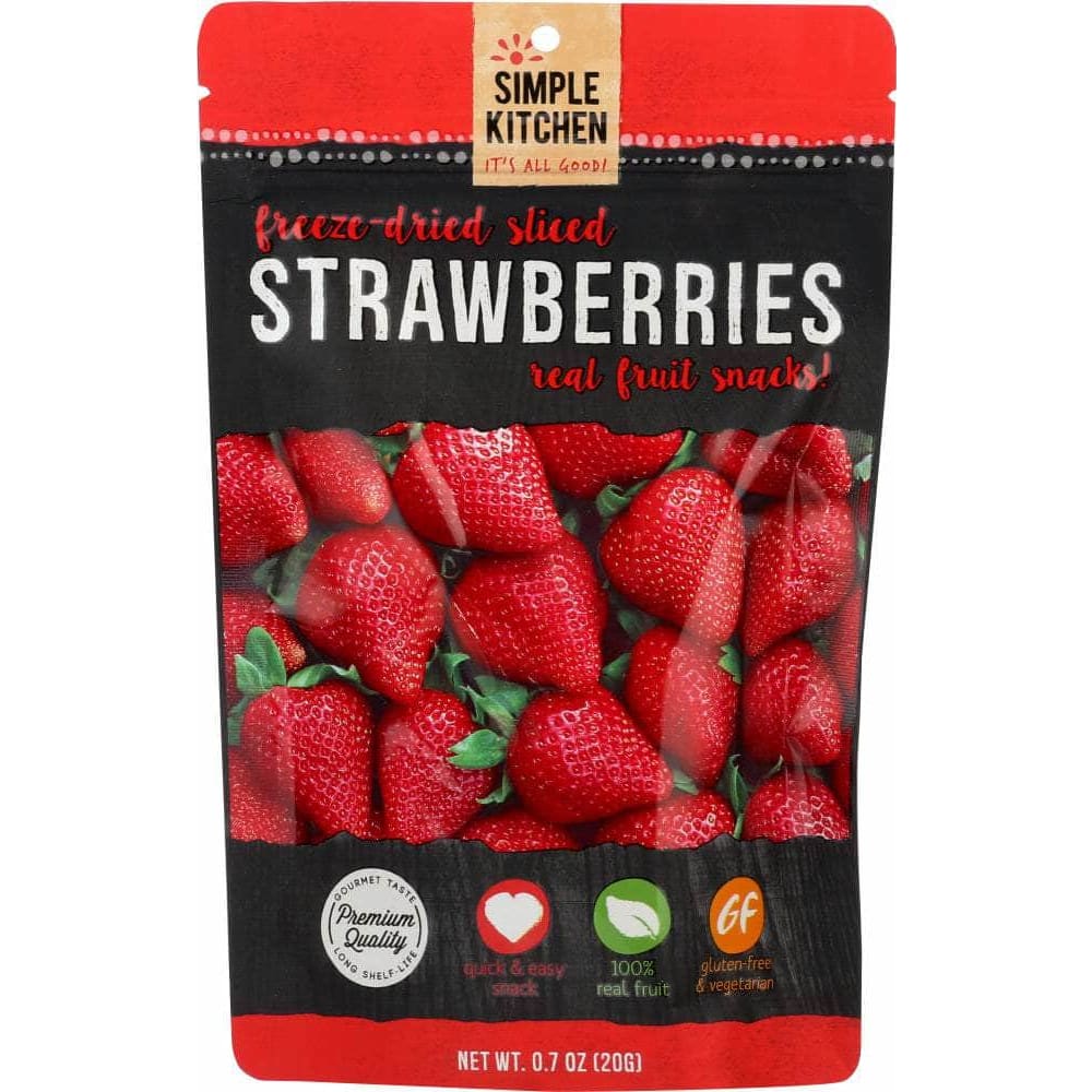 SIMPLE KICHEN Grocery > Snacks > Fruit Snacks SIMPLE KITCHEN: Freeze Dried Sliced Strawberries Real Fruit Snacks, 0.7 oz