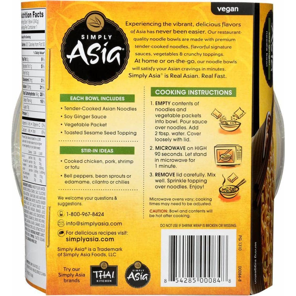 Simply Asia Simply Asia Soy Ginger Noodle Bowl, 8.5 Oz