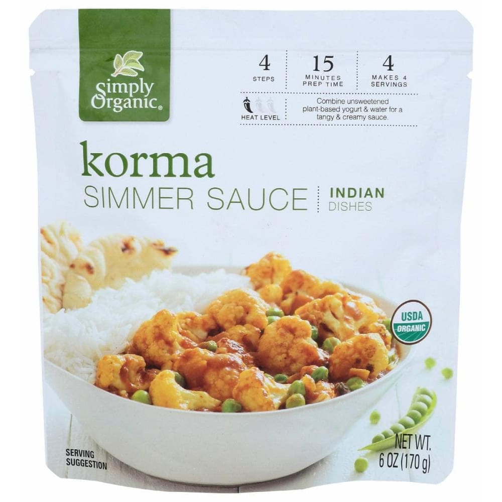 SIMPLY ORGANIC Grocery > Meal Ingredients > Sauces SIMPLY ORGANIC: Korma Simmer Sauce, 6 oz