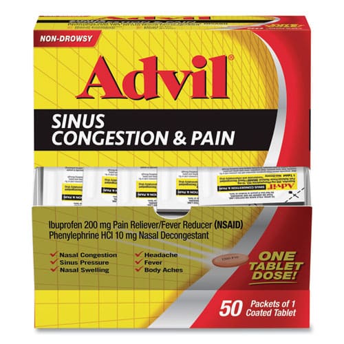 Sinus Congestion And Pain Relief 50/box - Janitorial & Sanitation - Advil®