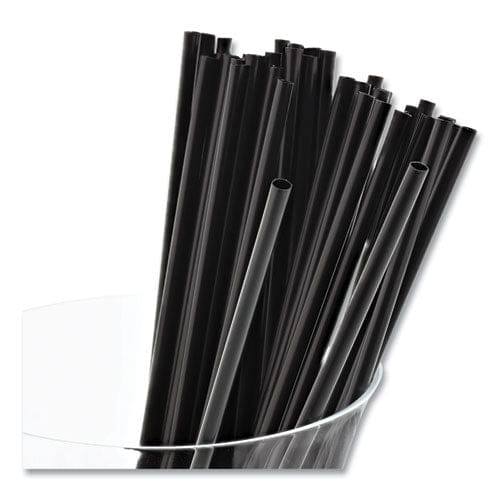 Sip Straws 7.5 Plastic Black 10,000/carton - Food Service - AmerCareRoyal®