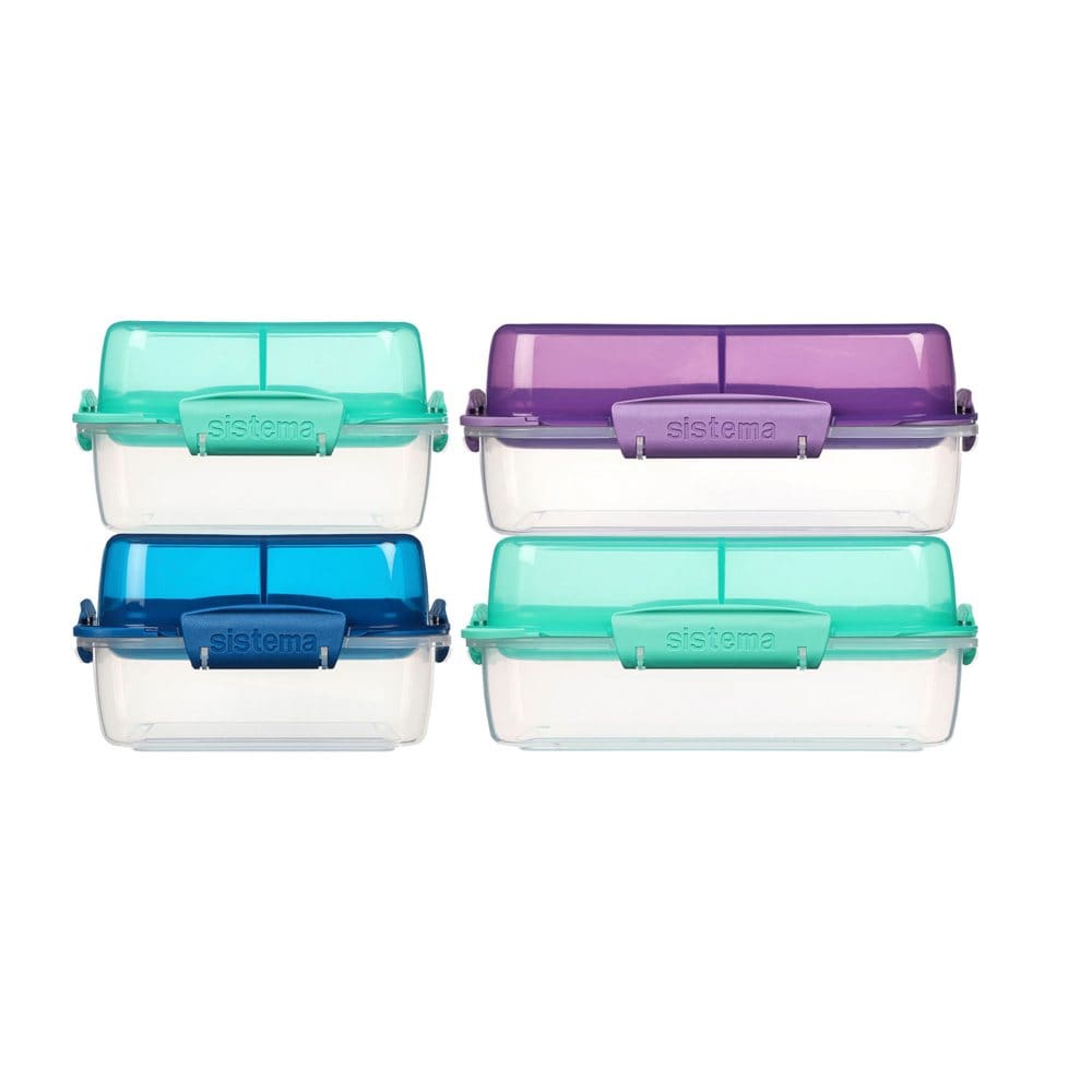 Sistema LunchStack TO GO Stackable Lunch Containers 4-Pack | ShelHealth