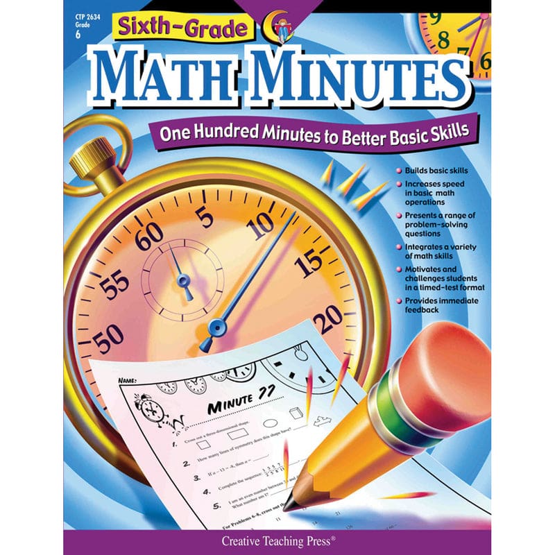 Sixth-Gr Math Minutes (Pack of 2) - Activity Books - Creative Teaching Press
