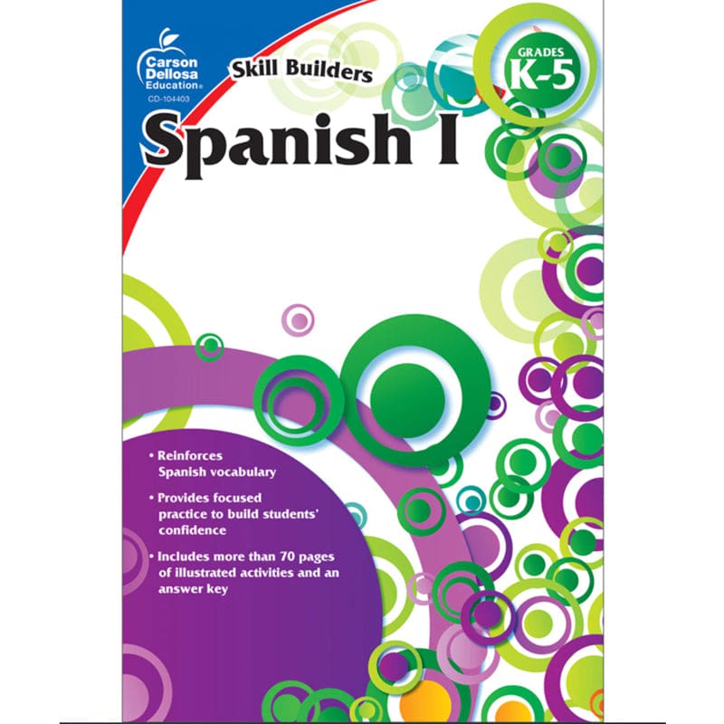 Skill Builders Spanish Level 1 Workbook Grade K-5 (Pack of 12) - Foreign Language - Carson Dellosa Education
